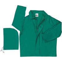 Dominator Limited Flammability Rain Jacket, Polyester/PVC, Large, Green Pathway Supply LP