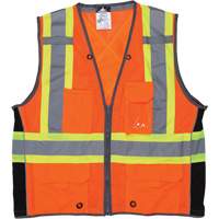 Surveyor Safety Vest, High Visibility Orange, Large, Polyester Pathway Supply LP