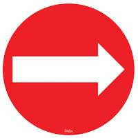 Enseigne pour planchers avec pictogramme de fl&egrave;che, Adh&eacute;sif Pathway Supply LP