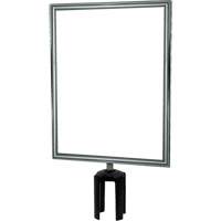 Heavy-Duty Vertical Sign Holder with Tensabarrier&reg; Post Adapter, Polished Chrome Pathway Supply LP