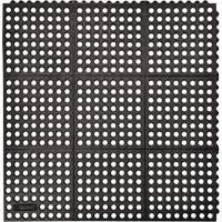 Tapis antifatigue &agrave; imbrication Cushion-Ease 550, &agrave; fentes, 3' x 3' x 3/4", Noir, Caoutchouc Pathway Supply LP