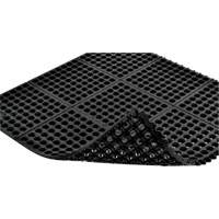 Tapis antifatigue &agrave; imbrication Cushion-Ease 550, &agrave; fentes, 3' x 3' x 3/4", Noir, Caoutchouc Pathway Supply LP