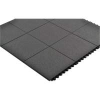 Tapis antifatigue &agrave; imbrication Cushion-Ease, Rugueux, 3' x 3' x 3/4", Noir, Caoutchouc naturel Pathway Supply LP