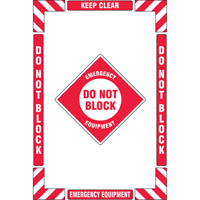 "Emergency Equipment" Floor Marking Kit, Adhesive, English with Pictogram Pathway Supply LP