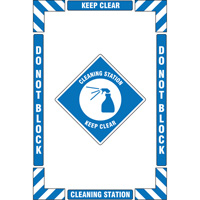 "Cleaning Station" Floor Marking Kit, Adhesive, English with Pictogram Pathway Supply LP