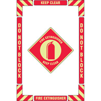 "Fire Extinguisher" Floor Marking Kit, Adhesive, English with Pictogram Pathway Supply LP