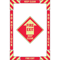 "Fire Exit" Floor Marking Kit, Adhesive, English with Pictogram Pathway Supply LP