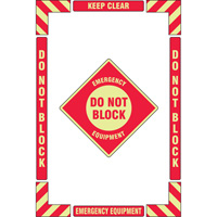 "Emergency Equipment" Floor Marking Kit, Adhesive, English with Pictogram Pathway Supply LP