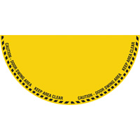 "Caution" Half Circle Swing Door Floor Sign, Adhesive, English with Pictogram Pathway Supply LP