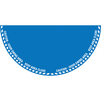"Caution" Half Circle Swing Door Floor Sign, Adhesive, English with Pictogram Pathway Supply LP
