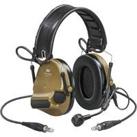 Casque VI NIB avec deux fils de sortie et rail arc Peltor ComTac, Style Bandeau, 23 dB Pathway Supply LP