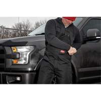 GridIron Regular Length Zip-To-Thigh Bib Overall, Men's, Large, Black Pathway Supply LP