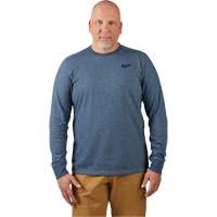 Hybrid Work Tee Shirt, Men's, Small, Blue Pathway Supply LP