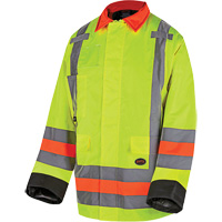 6040 Veste de contr&ocirc;le de la circulation pour l'hiver qu&eacute;b&eacute;cois, Polyester, Jaune lime haute visibilit&eacute;, T-petit Pathway Supply LP