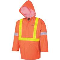 R85 Element FR FR 3-Piece Safety Rain Suit, PVC, Small, High-Visibility Orange Pathway Supply LP