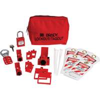 Electrical Lockout Tagout Kit with Nylon Safety Padlock in Pouch, Circuit Breaker Type Pathway Supply LP