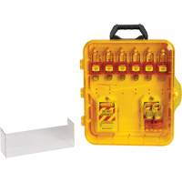 Lockout Station with Keyed Alike Nylon Safety Lockout Padlocks, Plastic Padlocks, 6 Padlock Capacity, Padlocks Included Pathway Supply LP