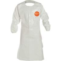 Disposable Sleeved Apron, Tychem&reg; 4000, White, 44" L Pathway Supply LP