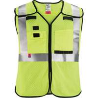 Breakaway Mesh Safety Vest, Black/High Visibility Lime-Yellow, Medium/Small Pathway Supply LP