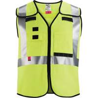 Breakaway Mesh Safety Vest, Black/High Visibility Lime-Yellow, Medium/Small Pathway Supply LP