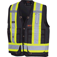 6692BK Veste de s&eacute;curit&eacute; pour arpenteur, Noir, Moyen, Polyester Pathway Supply LP
