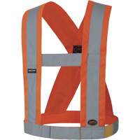 5490 4" Wide Adjustable Safety Sash, Meets/Exceeds CSA Z96 Class 2 - Level 2, High Visibility Orange, Silver Reflective Colour, One Size Pathway Supply LP