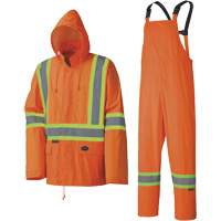 5598 Combinaison de pluie imperm&eacute;able et l&eacute;g&egrave;re, Polyester/PVC, Petit, Orange haute visibilit&eacute; Pathway Supply LP