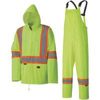 5599 Combinaison de pluie imperm&eacute;able et l&eacute;g&egrave;re, Polyester/PVC, T-petit, Jaune lime haute visibilit&eacute; Pathway Supply LP