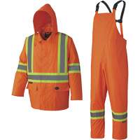 5608 Combinaison de pluie imperm&eacute;able 210D, Polyester/PVC, Petit, Orange haute visibilit&eacute; Pathway Supply LP