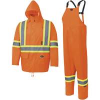 5618 Combinaison de pluie 150D, Polyester/Polyur&eacute;thane, Petit, Orange haute visibilit&eacute; Pathway Supply LP