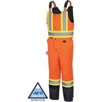 5040BB Waterproof Quilted Bib Pants, Polyester, X-Small, Black/High Visibility Orange Pathway Supply LP