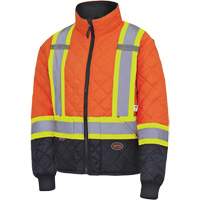 5015 Quilted Freezer Jacket, Polyester, Black/High Visibility Orange, X-Small Pathway Supply LP