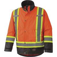 5400 300D Trilobal Ripstop Waterproof Safety Jacket, Polyester, Black/High Visibility Orange, 2X-Large Pathway Supply LP