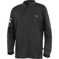 332 Chandail Henley en tricot interlock ignifuge, Petit, Noir Pathway Supply LP