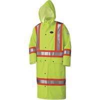 5897 Flame Resistant Waterproof Long Coat, Large, High Visibility Lime-Yellow Pathway Supply LP