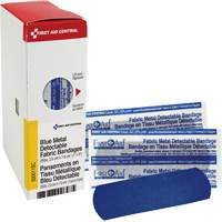 Fabric Blue Detectable Bandages, Rectangular/Square, 1", Fabric Metal Detectable, Sterile Pathway Supply LP