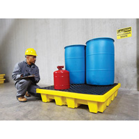 Ultra-Spill Pallet emboitable, 4 barils, Capacit&eacute; de d&eacute;versement 66 gal. US, 51" x 51" x 10" Pathway Supply LP