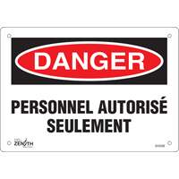 "Personnel autoris&eacute; seulement" Sign, 7" x 10", Plastic, French Pathway Supply LP
