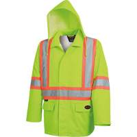 5628 The Rock  Waterproof Safety Jacket, Polyester/Polyurethane, High Visibility Lime-Yellow, Small Pathway Supply LP