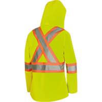 5628W The Rock Women's 300D  Quilted Safety Parka, Polyester/Polyurethane, High Visibility Lime-Yellow, X-Small Pathway Supply LP