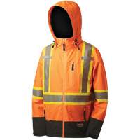 5220 Softshell Waterproof Premium  Safety Jacket, Polyester, High Visibility Orange, 2X-Large Pathway Supply LP