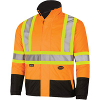 5770 Waterproof Reversible Safety Jacket, Polyester/Polyurethane, High Visibility Orange, Small Pathway Supply LP