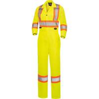 5999AW Women's High-Visibility Traffic Safety Coveralls, X-Small, High Visibility Lime-Yellow Pathway Supply LP