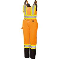 5040BBW Women's High-Visibility Waterproof Safety Overalls, Polyester, X-Small, Black/High Visibility Orange Pathway Supply LP