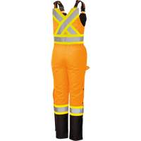 5040BBW Women's High-Visibility Waterproof Safety Overalls, Polyester, X-Small, Black/High Visibility Orange Pathway Supply LP