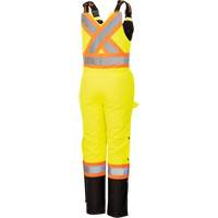 5041BBW Women's High-Visibility Waterproof Safety Overalls, Polyester, X-Small, Black/High Visibility Lime-Yellow Pathway Supply LP