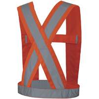 5491 High-Visibility 4" Wide Adjustable Safety Sash, Meets/Exceeds CSA Z96 Class 2 - Level 2, High Visibility Orange, Silver Reflective Colour, One Size Pathway Supply LP