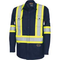 7742SF Chemise de s&eacute;curit&eacute; haute visibilit&eacute; r&eacute;sistant aux arcs &eacute;lectriques 88/12 FR-Tech, Petit, Bleu marin Pathway Supply LP