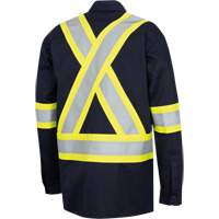 7742SF Chemise de s&eacute;curit&eacute; haute visibilit&eacute; r&eacute;sistant aux arcs &eacute;lectriques 88/12 FR-Tech, Petit, Bleu marin Pathway Supply LP