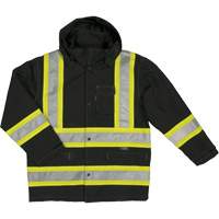 Ripstop Safety Rain Jacket, Polyester, X-Small, Black Pathway Supply LP
